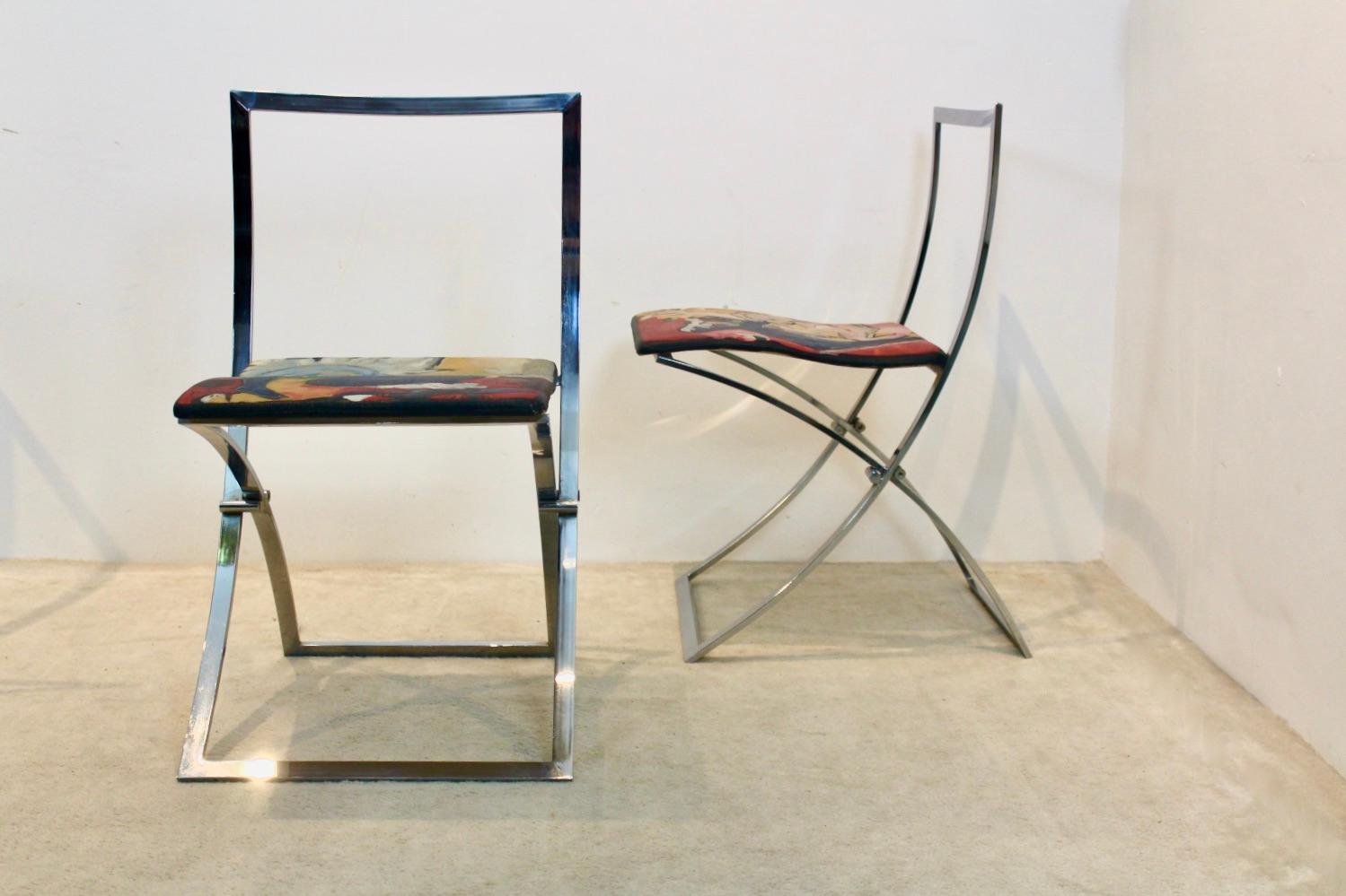 Ensemble de quatre chaises de salle à manger Luisa peintes à la main par Marcello Cuneo en vente 4