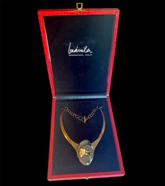 One Off Necklace. High Upcycling. Quartz, Gold Plated Bronze & Vintage Pieces.