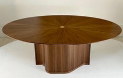 Modern One off Radial Walnut Oval Dining Table