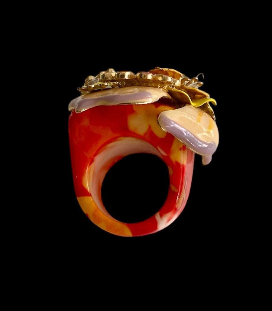 Anello unico. Handmade & High Upcycling. Pezzi in resina, cristallo e vintage. 18 mm. in vendita 5