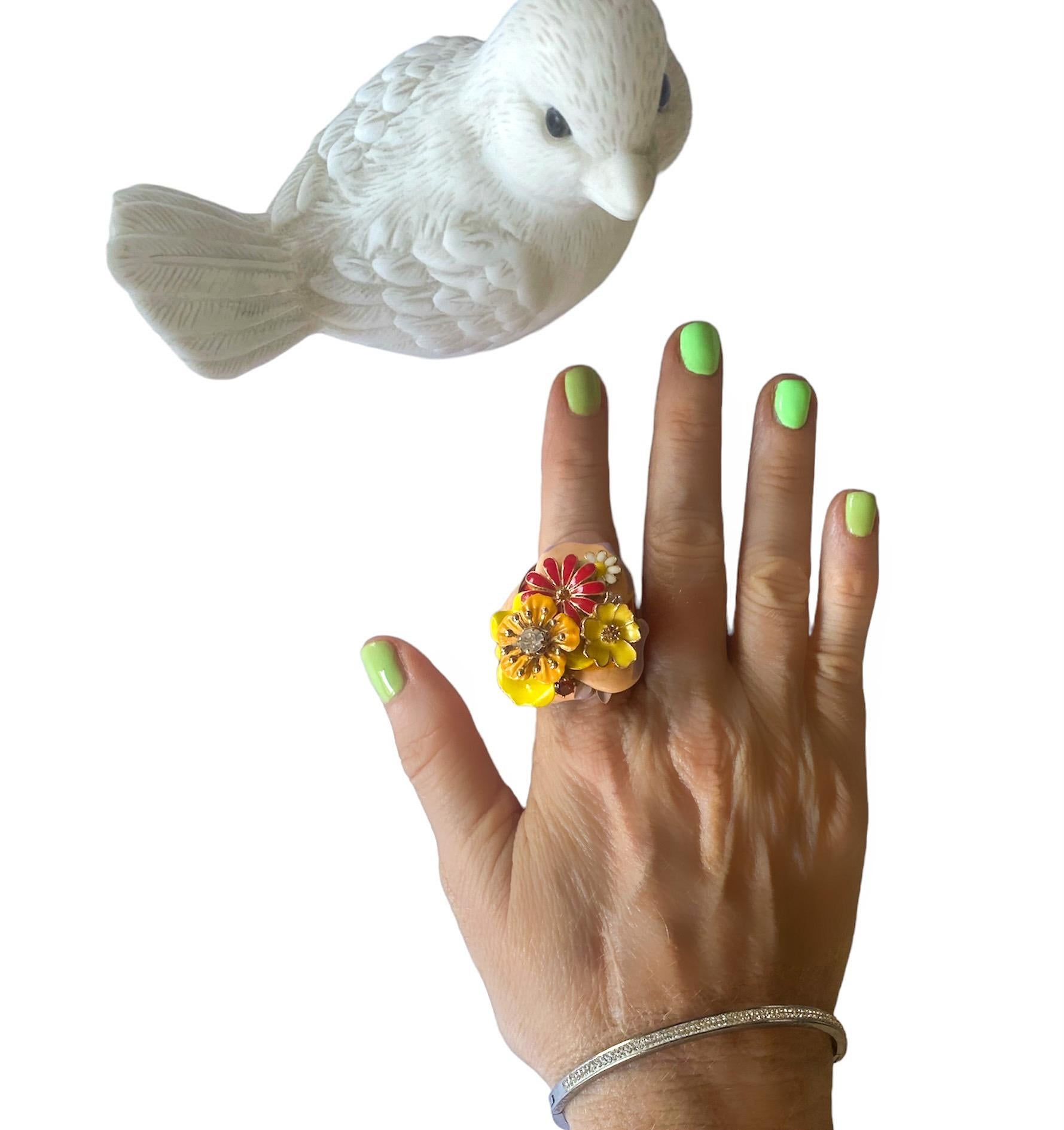 Anello unico. Handmade & High Upcycling. Pezzi in resina, cristallo e vintage. 18 mm. in vendita 8