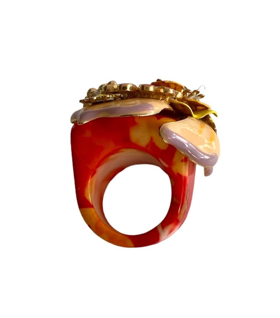 da uomo o donna Anello unico. Handmade & High Upcycling. Pezzi in resina, cristallo e vintage. 18 mm. in vendita