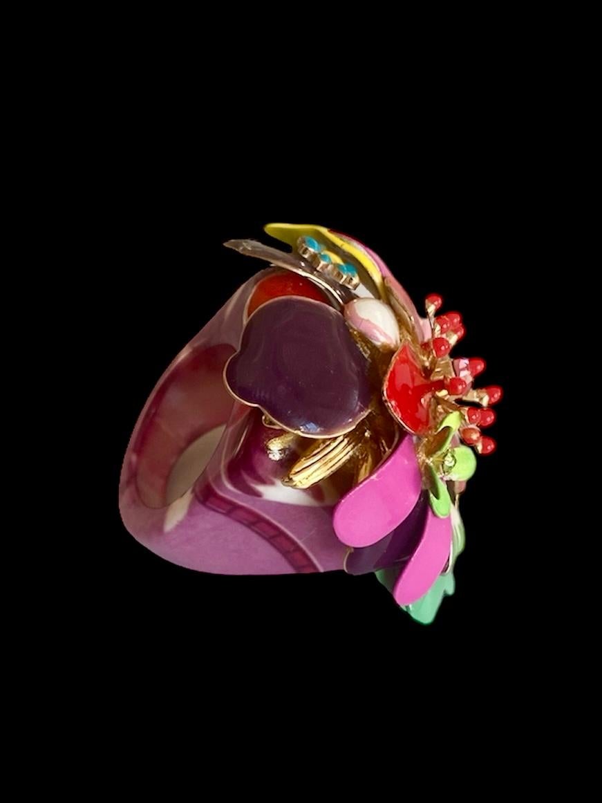 Anello unico. Handmade & High Upcycling. Pezzi in resina, cristallo e vintage. 18 mm. in vendita 4