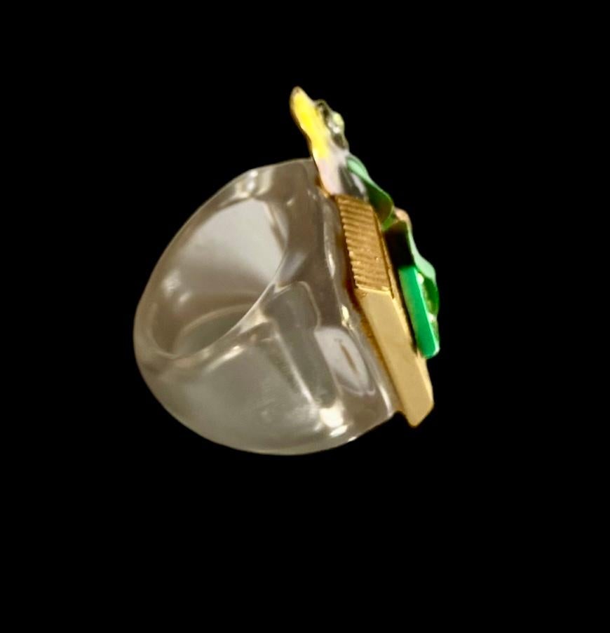 Anello unico. Handmade & High Upcycling. Pezzi in resina, cristallo e vintage. 18 mm. in vendita 3