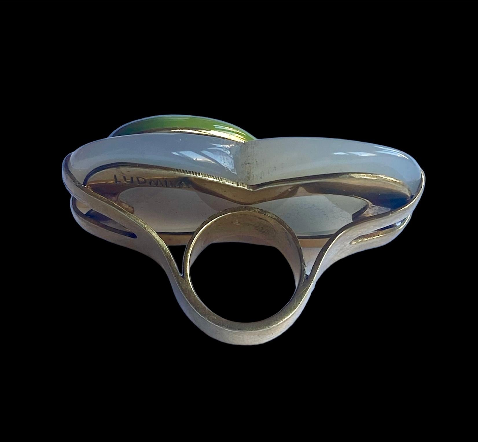 Anillo Único. High Upcycling. Cuarzo, bronce chapado en oro y elementos vintage. en venta 6