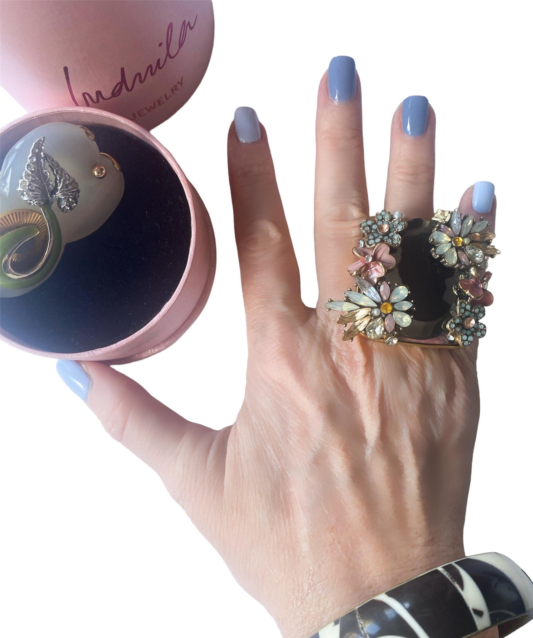 One Off Ring. High Upcycling. Quartz, Gold Plated Bronze & Vintage Elements. For Sale 9