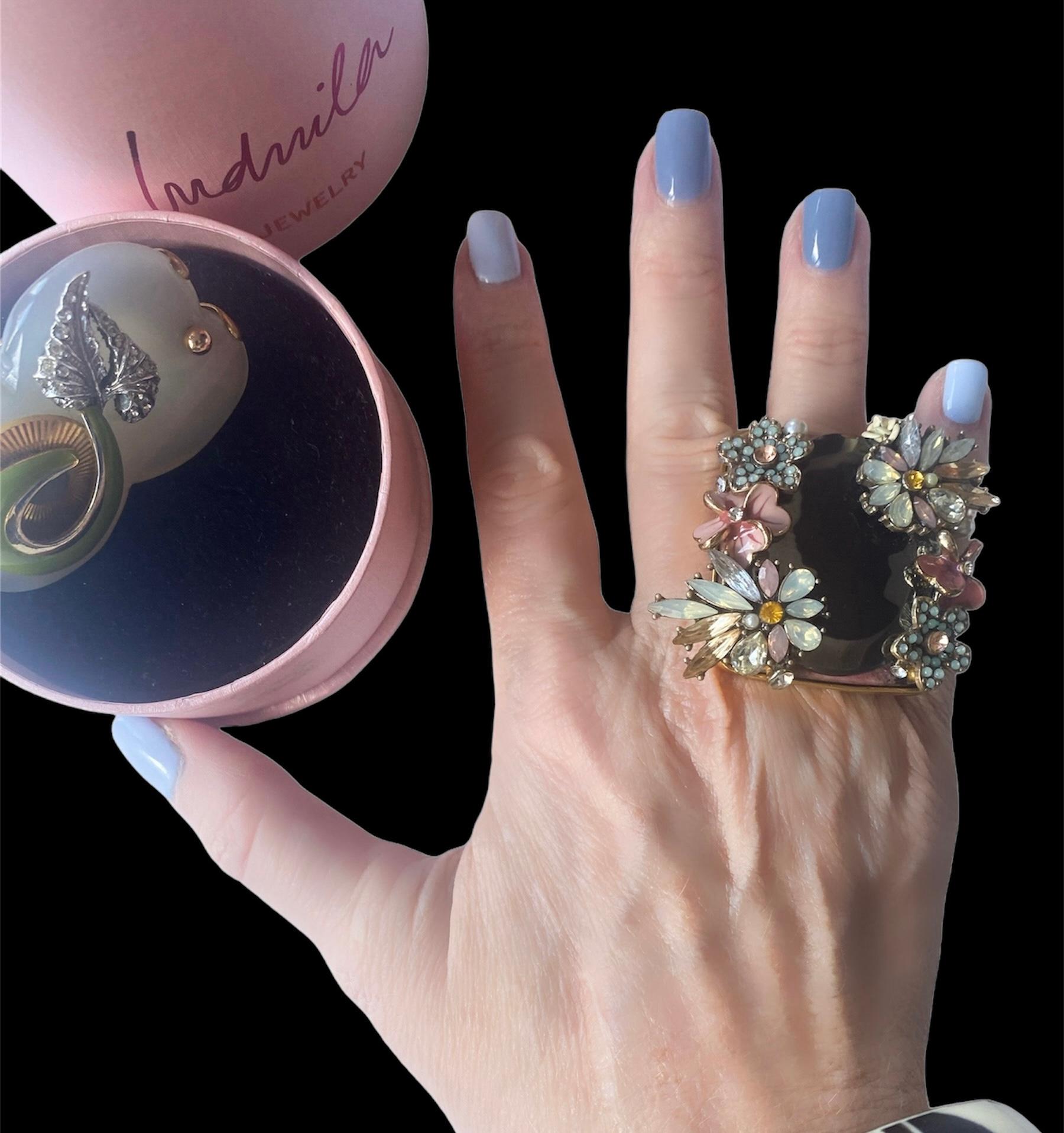 One Off Ring. High Upcycling. Quartz, Gold Plated Bronze & Vintage Elements. For Sale 10