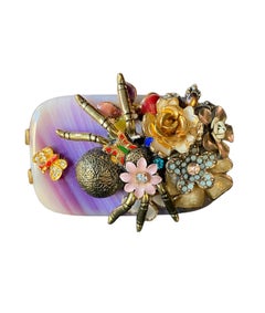 Einmaliger Ring. Hochwertiges Upcycling. Quarz, vergoldete Bronze und Vintage-Elemente.