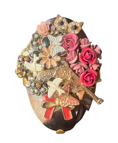 One Off Ring. High Upcycling. Quartz, Gold Plated Bronze & Vintage Elements.
