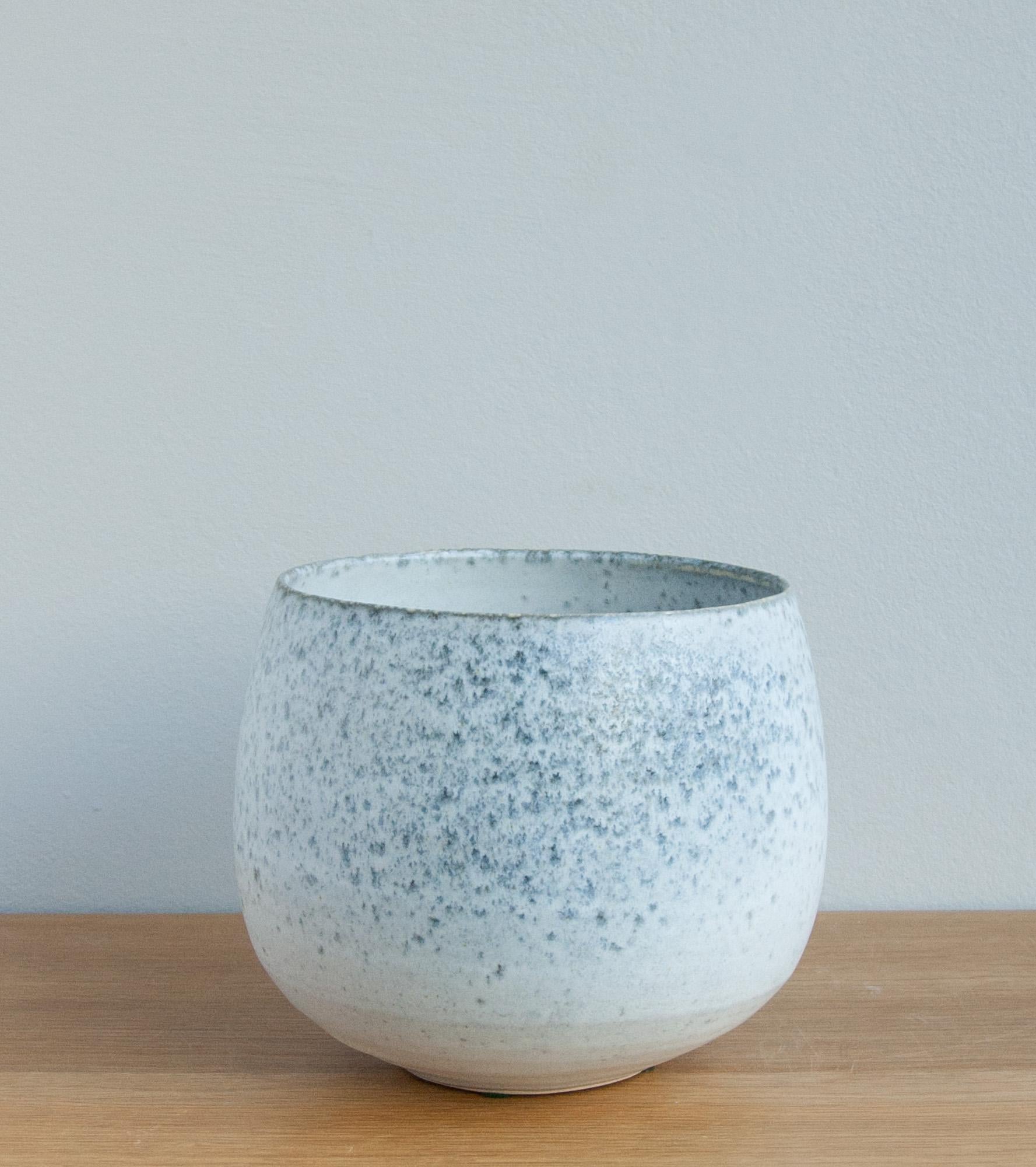 Scandinavian Modern One Off Small Vase Stone Blue Glaze #1