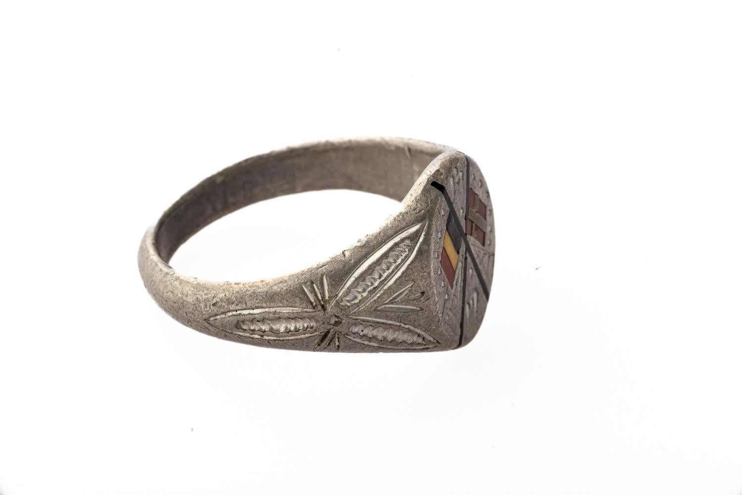 Edwardian One Off Trench Art Signet Ring WW1 For Sale
