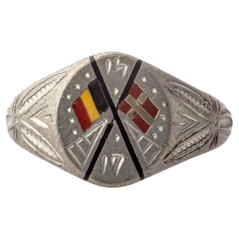 One Off Trench Art Signet Ring WW1 For Sale