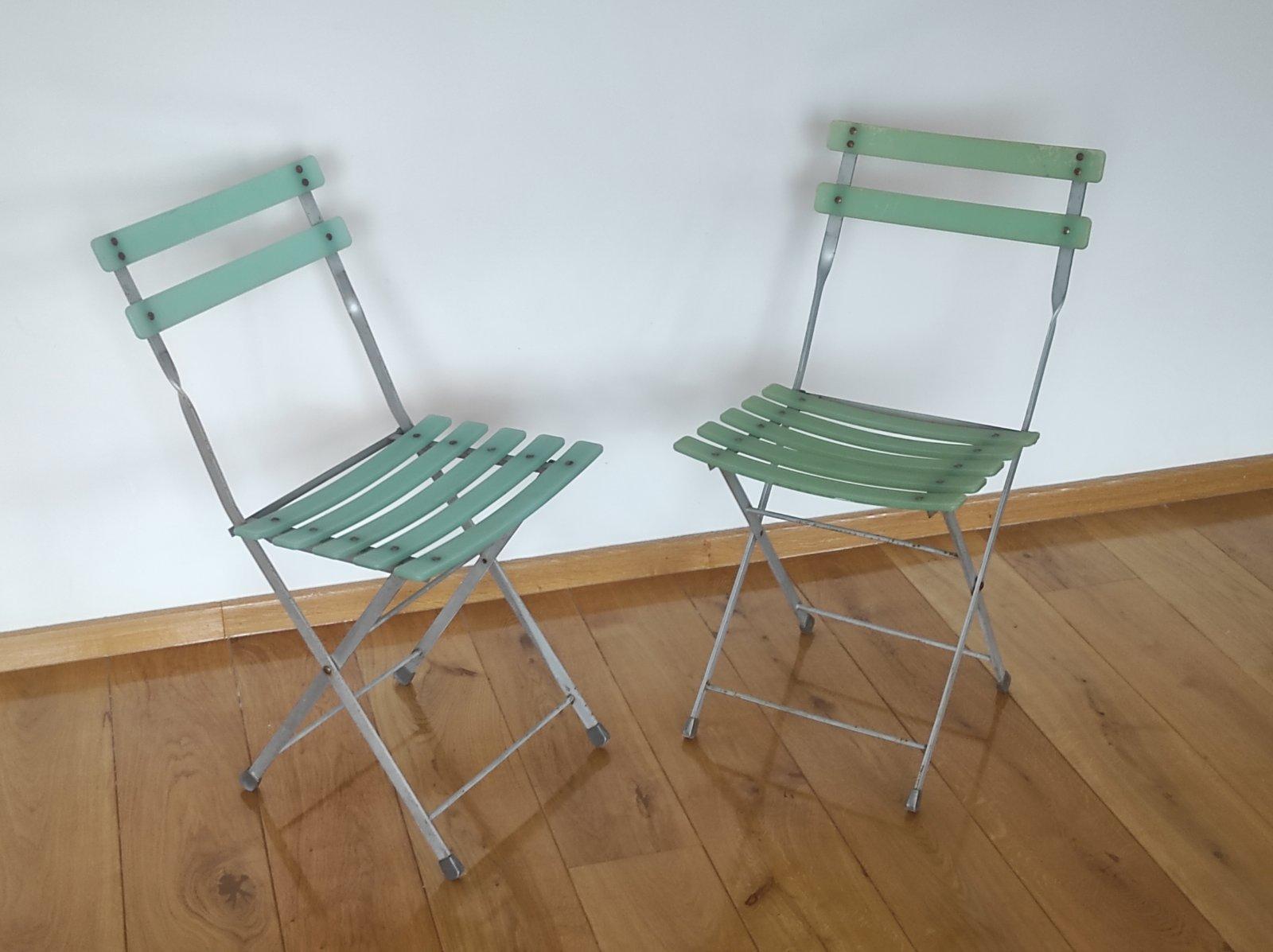 Metà XX secolo Sedia da bistrot pieghevole One Off Two 1960s in vendita