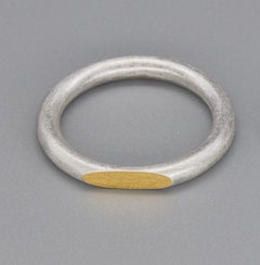 One on Another Keum-boo Circular Band Ring in Silver & 24ct Gold by Sheng Zhang