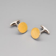 Boutons de manchette One on Another Keum boo en argent sterling et or 24ct par Sheng Zhang