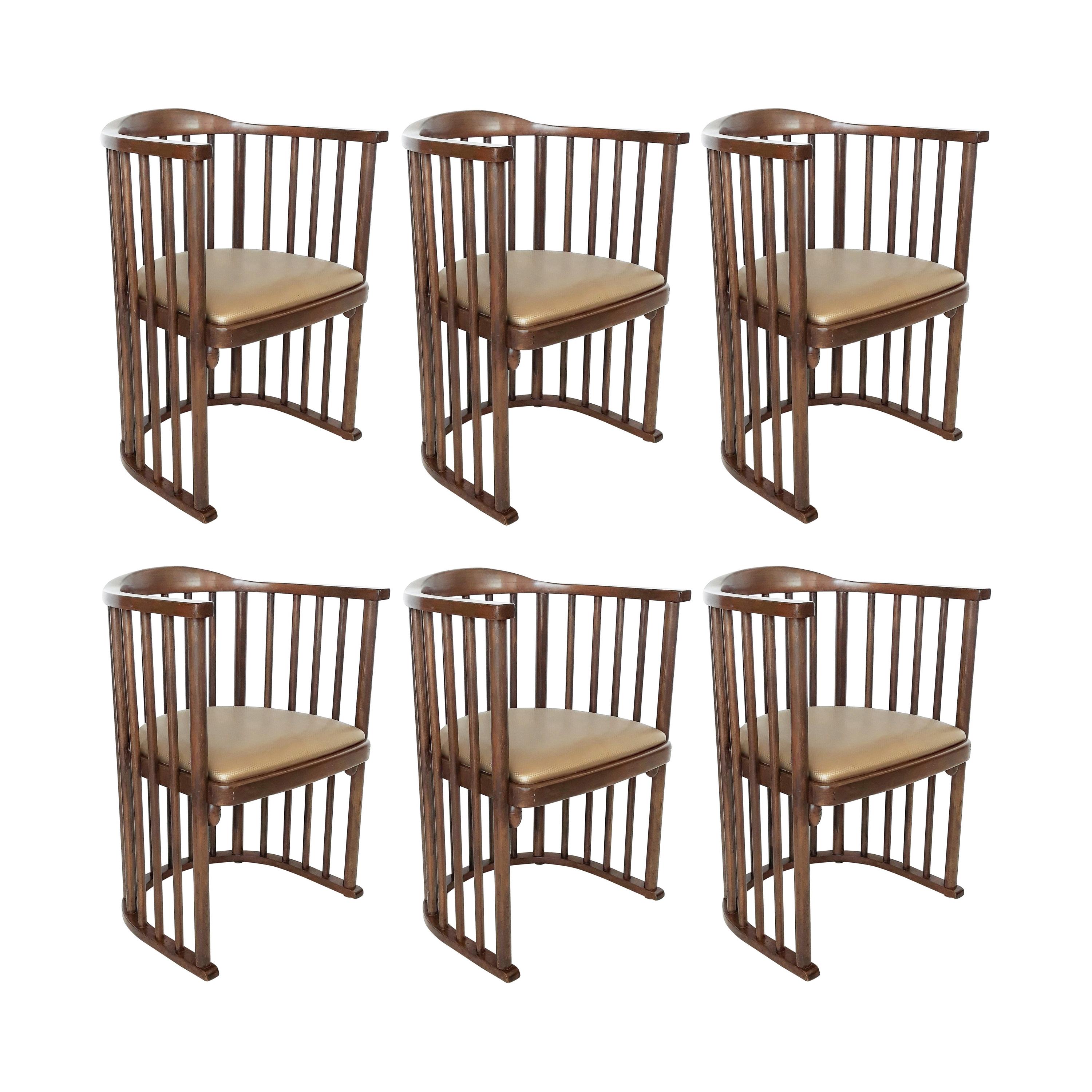 One or Six Armchairs Designed by Josef Hoffmann For Sale