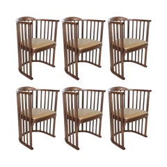 One or Six Armchairs Designed by Josef Hoffmann