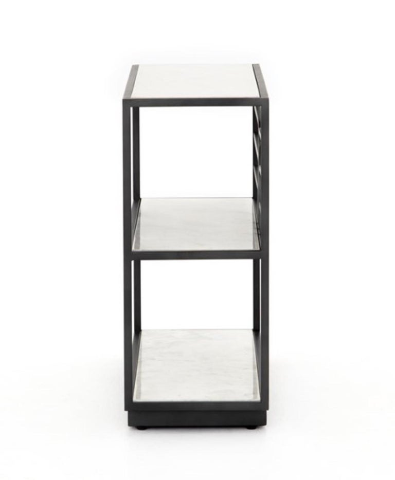 One Pair of Art Deco Style Hand Wrought Iron Bookcases, Nice Natural