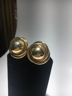 One Pair Of 14Karat Gold Pierced Knot Earings.  Great Form And Scale.