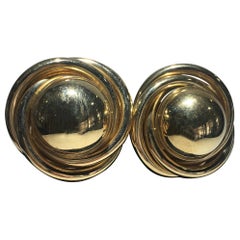 One Pair Of 14Karat Gold Pierced Knot Earings.  Great Form And Scale.