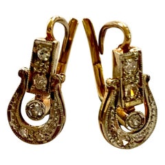 One Pair of 18 Karat Yellow Gold Earrings, Belgium, circa 1890