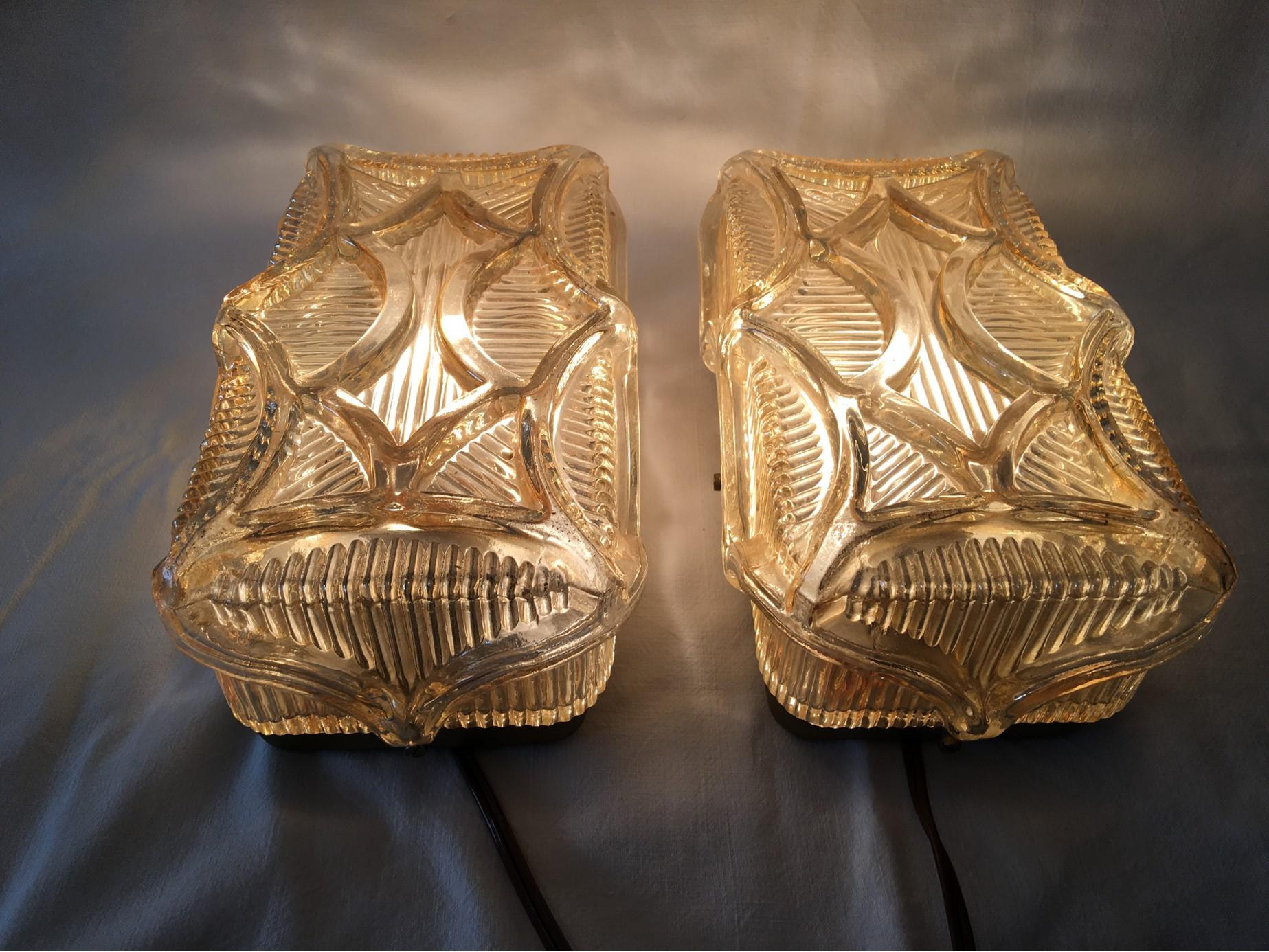 German One Pair of 1950s Art Deco Style Wall Lamp Sconces For Sale