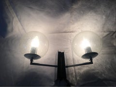 One Pair of Chrome and Air Bubble Glass Sconces by Hustadt Leuchten, 1970s
