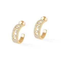 "Move Creole" Hoop Diamond Earrings by Messika in 18 Karat Rose Gold