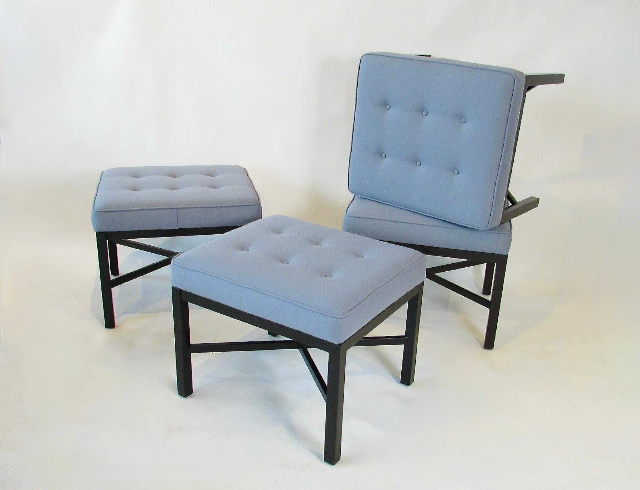 Un par de taburetes o pufs Dunbar de Edward Wormley cuatro disponibles en Bueno estado para la venta en Ferndale, MI