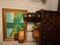 One Pair of Italian Carved Wood Prickets with Pantina