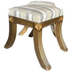 One pair of Italian Stools With Painted And Gilt Finish, Saber Legs, Price item.