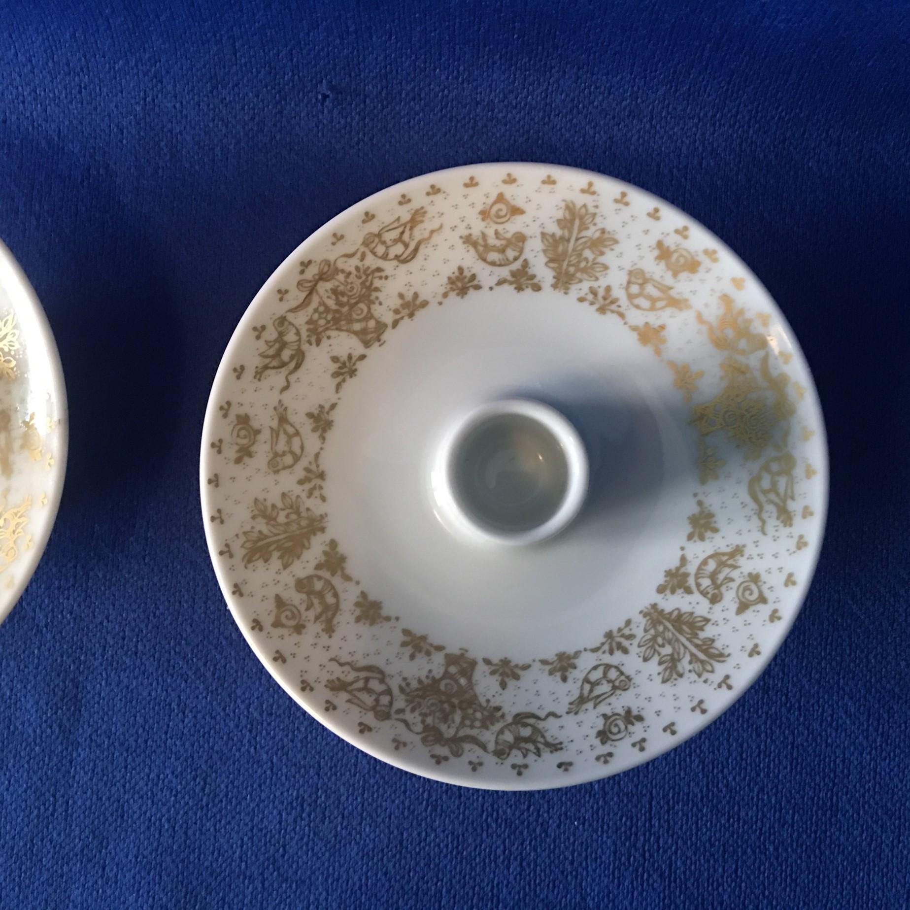 One Pair of Rosenthal Candleholders Designed by Raymond Loewy In Good Condition For Sale In Frisco, TX