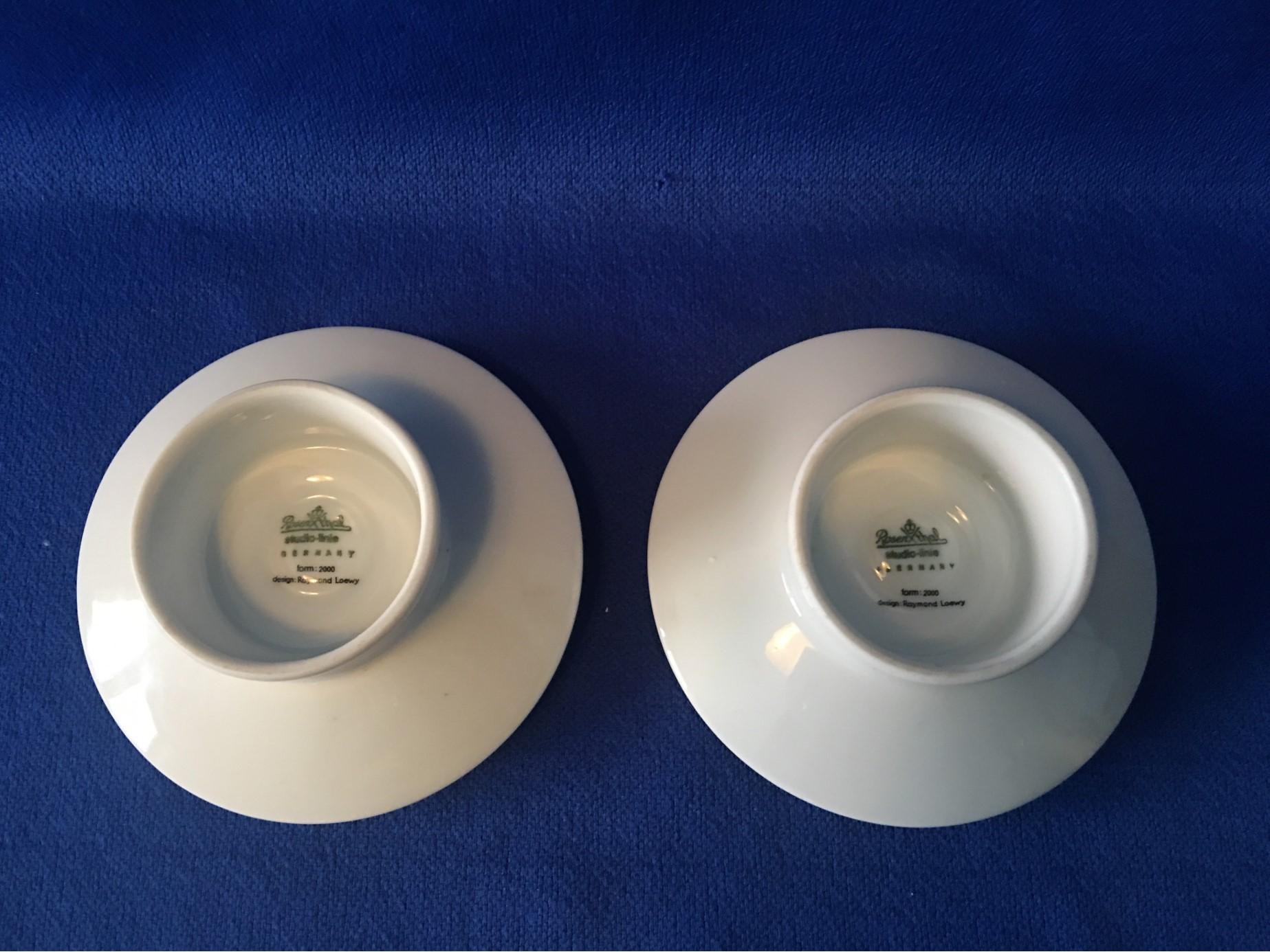 Porcelain One Pair of Rosenthal Candleholders Designed by Raymond Loewy For Sale