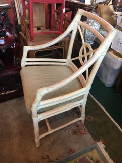 One Pair of Target Back Dining Chairs by McGuire, Excellent Condition