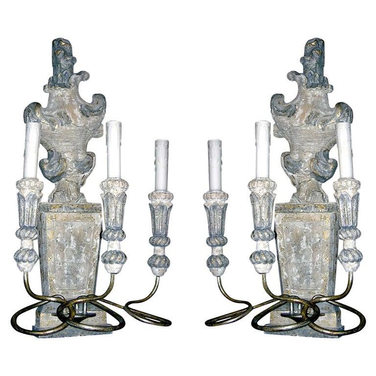 American One Pair Shell Form Sconces after Serge Roche.  Nicely Done For Sale
