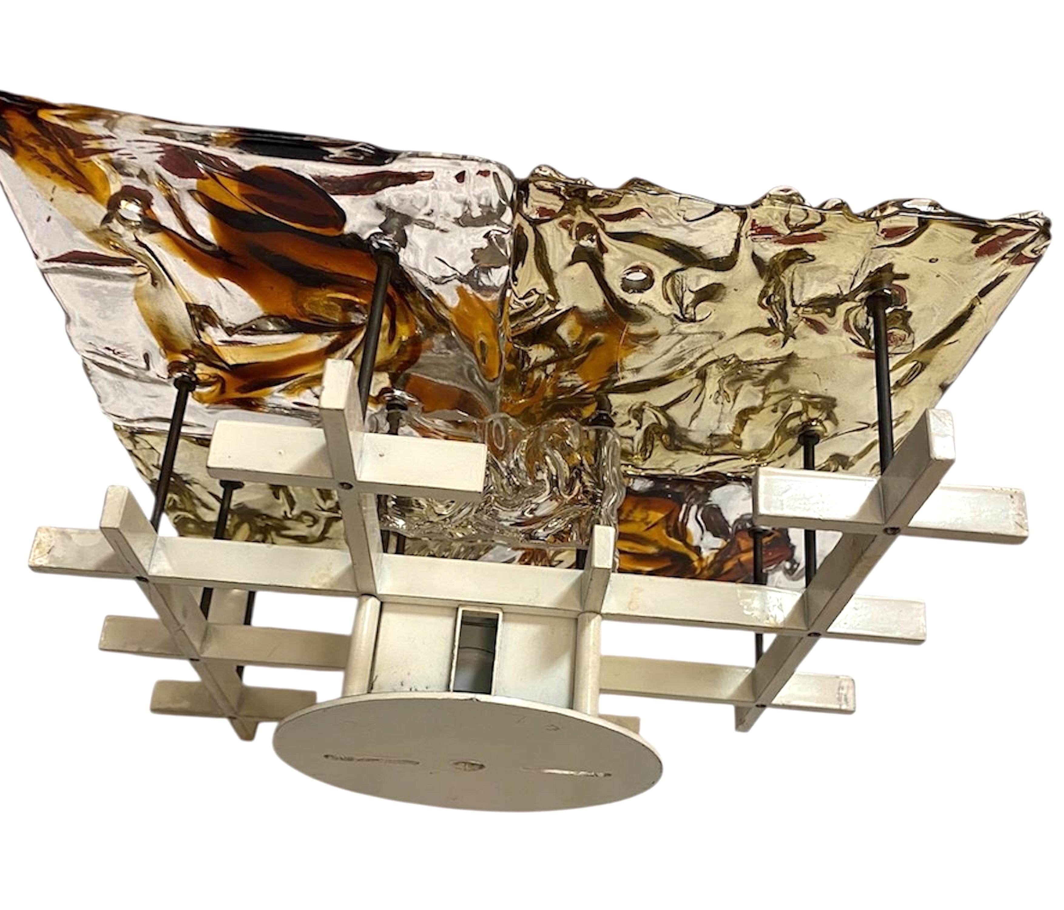 Un par de candelabros Venini de cristal patchwork de los años 70 en venta 6