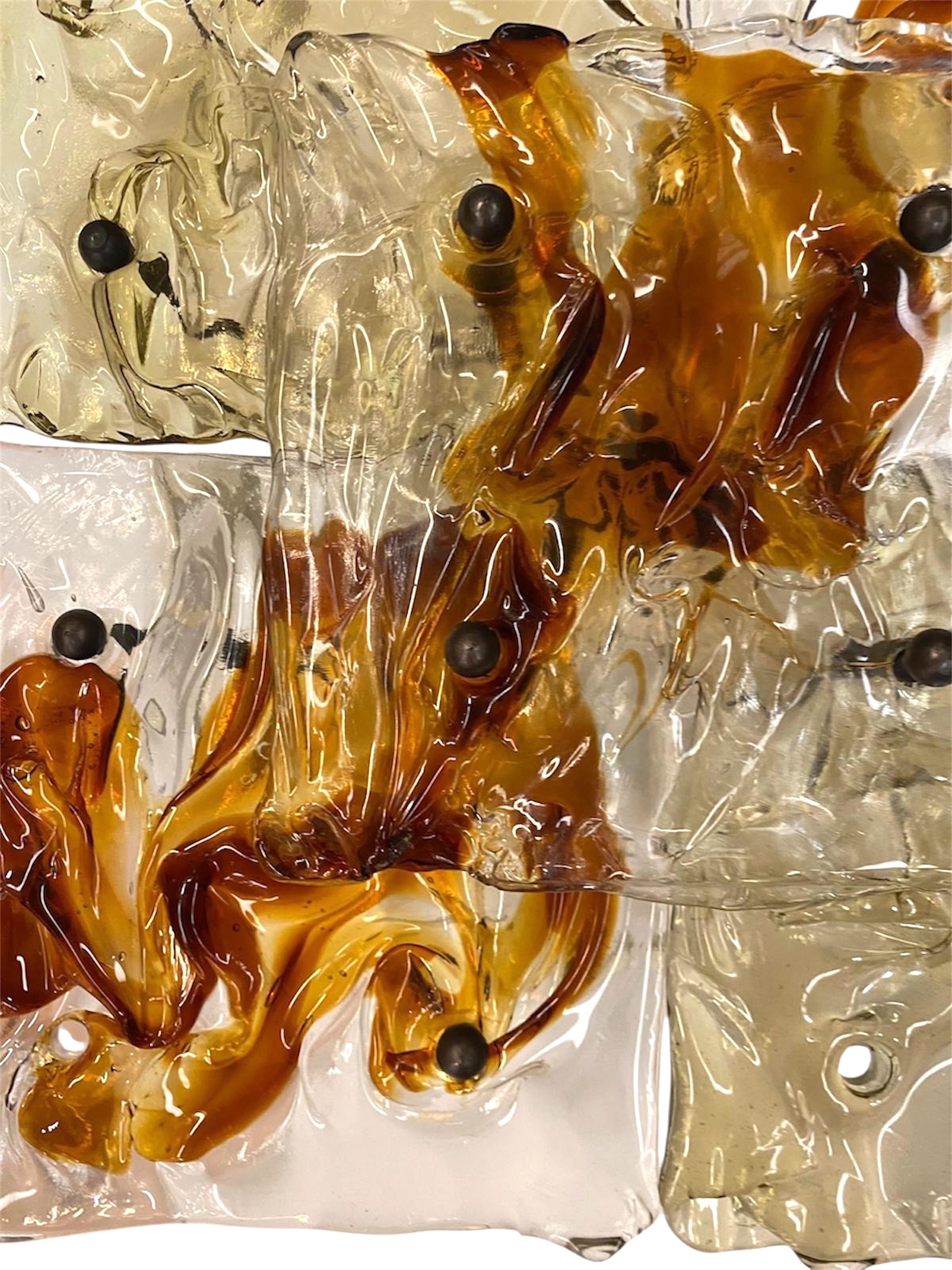 Un par de candelabros Venini de cristal patchwork de los años 70 en Bueno estado para la venta en Montclair, NY