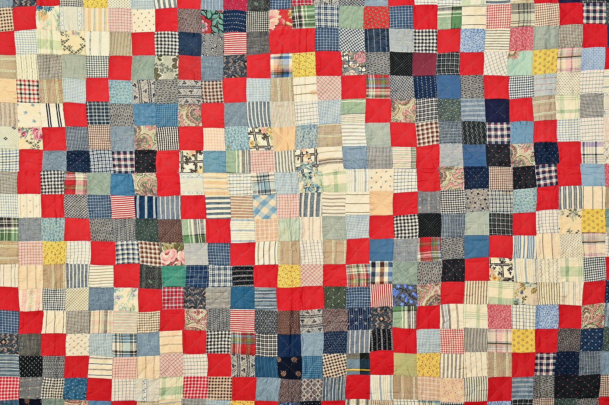 American One Patch Barnraising Quilt For Sale