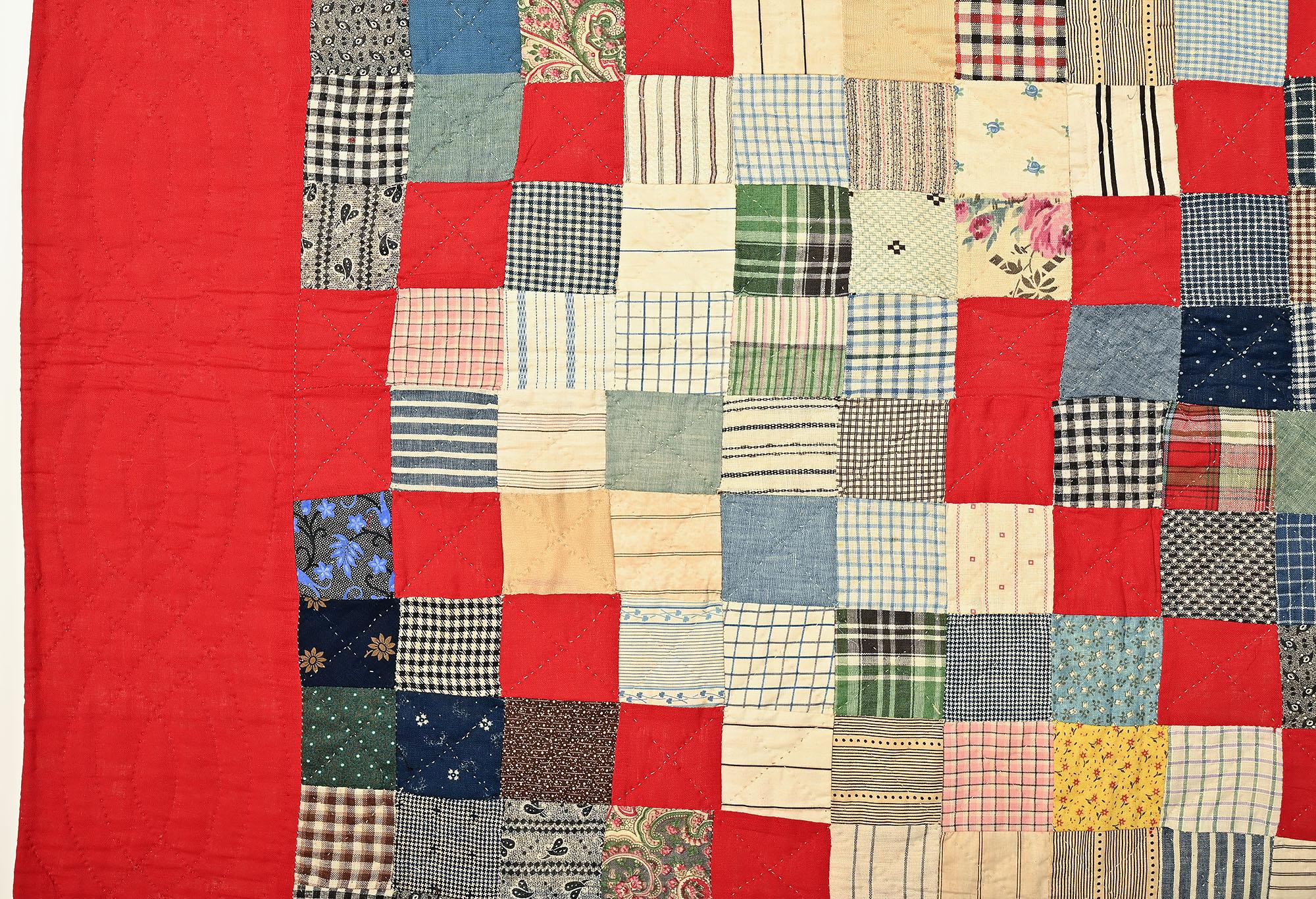 Patchwork One Patch Barnraising Quilt For Sale
