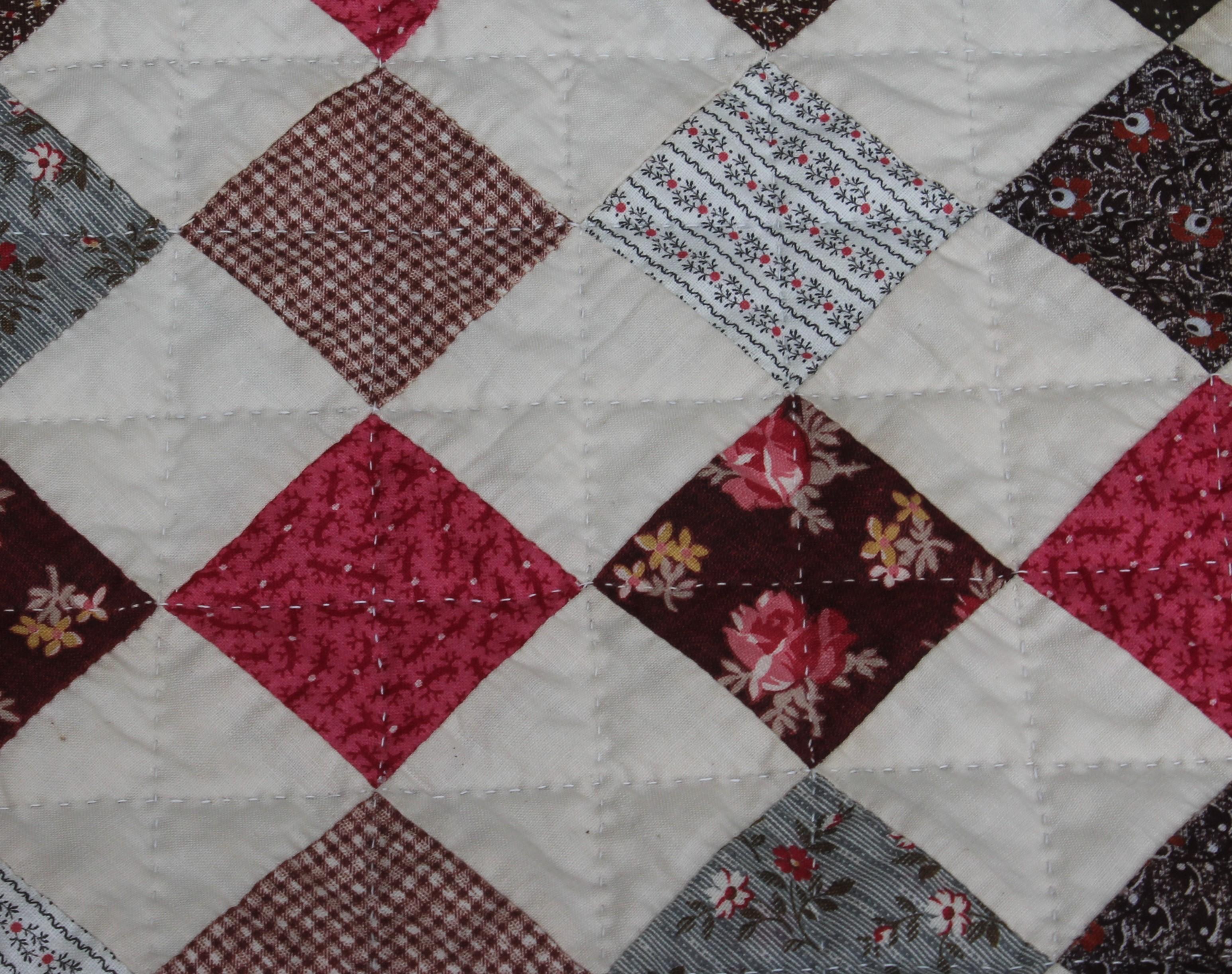 20th Century One Patch Contained Blocks Quilt For Sale