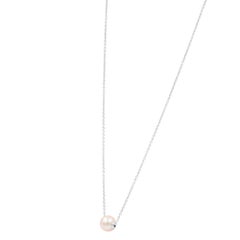 One Pearl Pendant Necklace 18 Karat White Gold