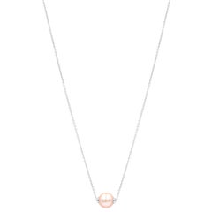 One Pearl Pendant Necklace 18 Karat White Gold