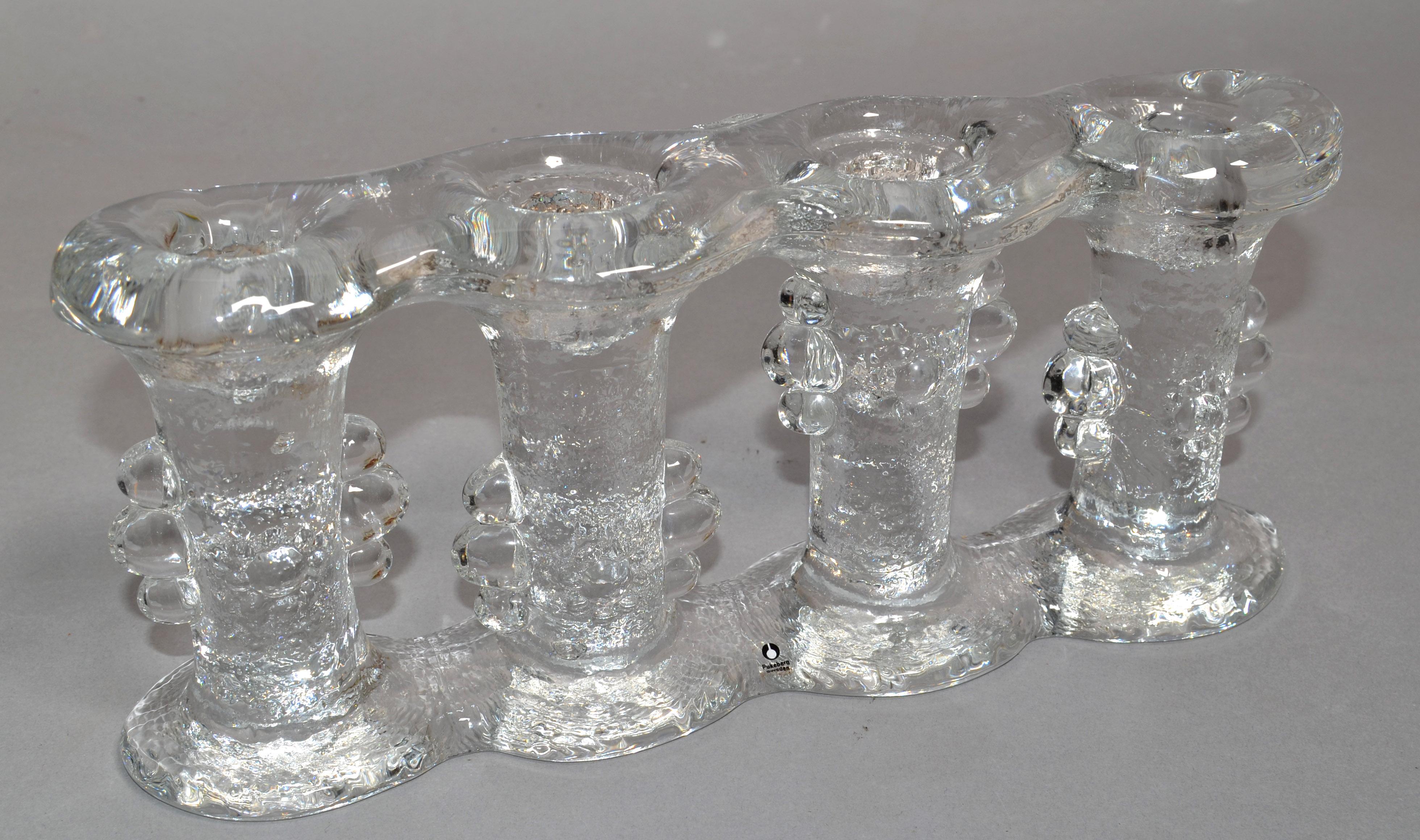 Einteiliger Kerzenständer aus 4 Glas von Staffan Gellerstedt für Pukeberg, Schweden, 1970 im Angebot 3