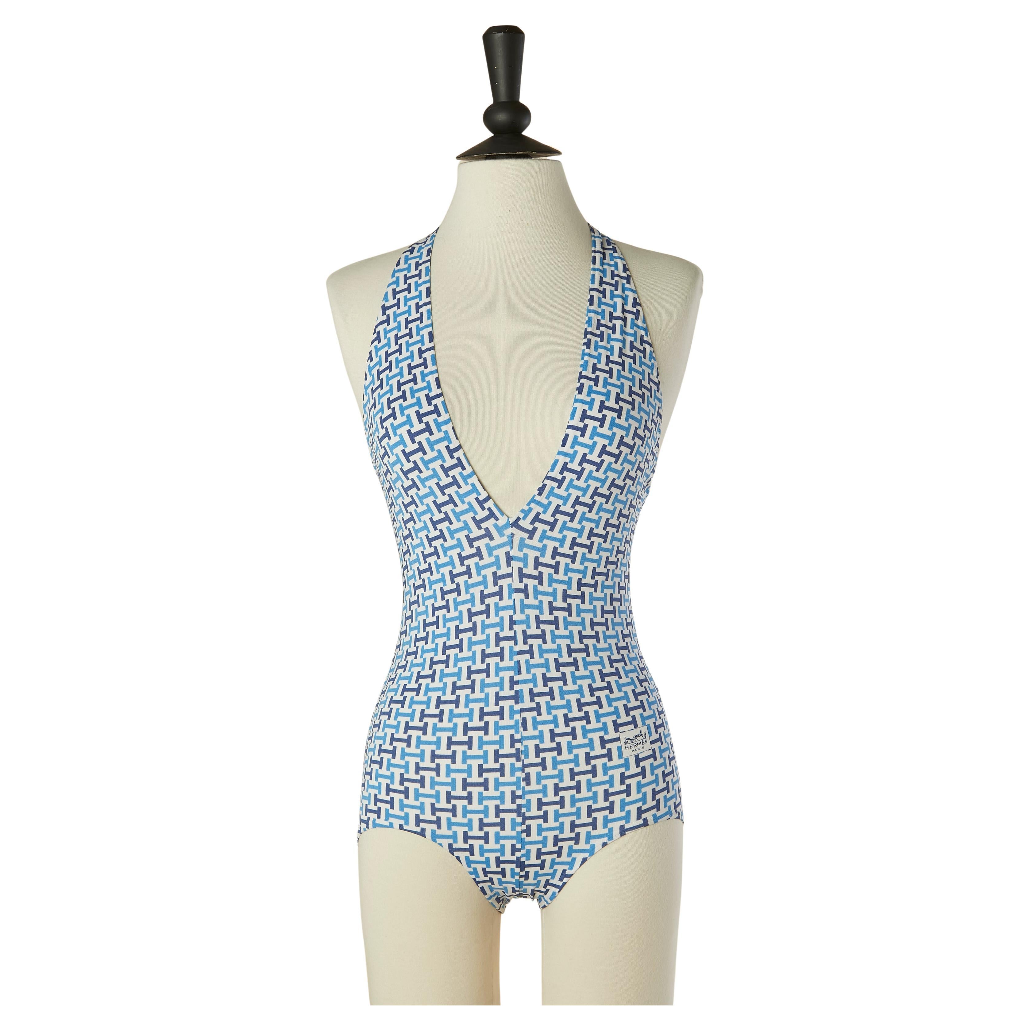 Maillot de bain une pièce dos nu et imprimé Hermès