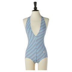 Maillot de bain une pièce dos nu et imprimé Hermès