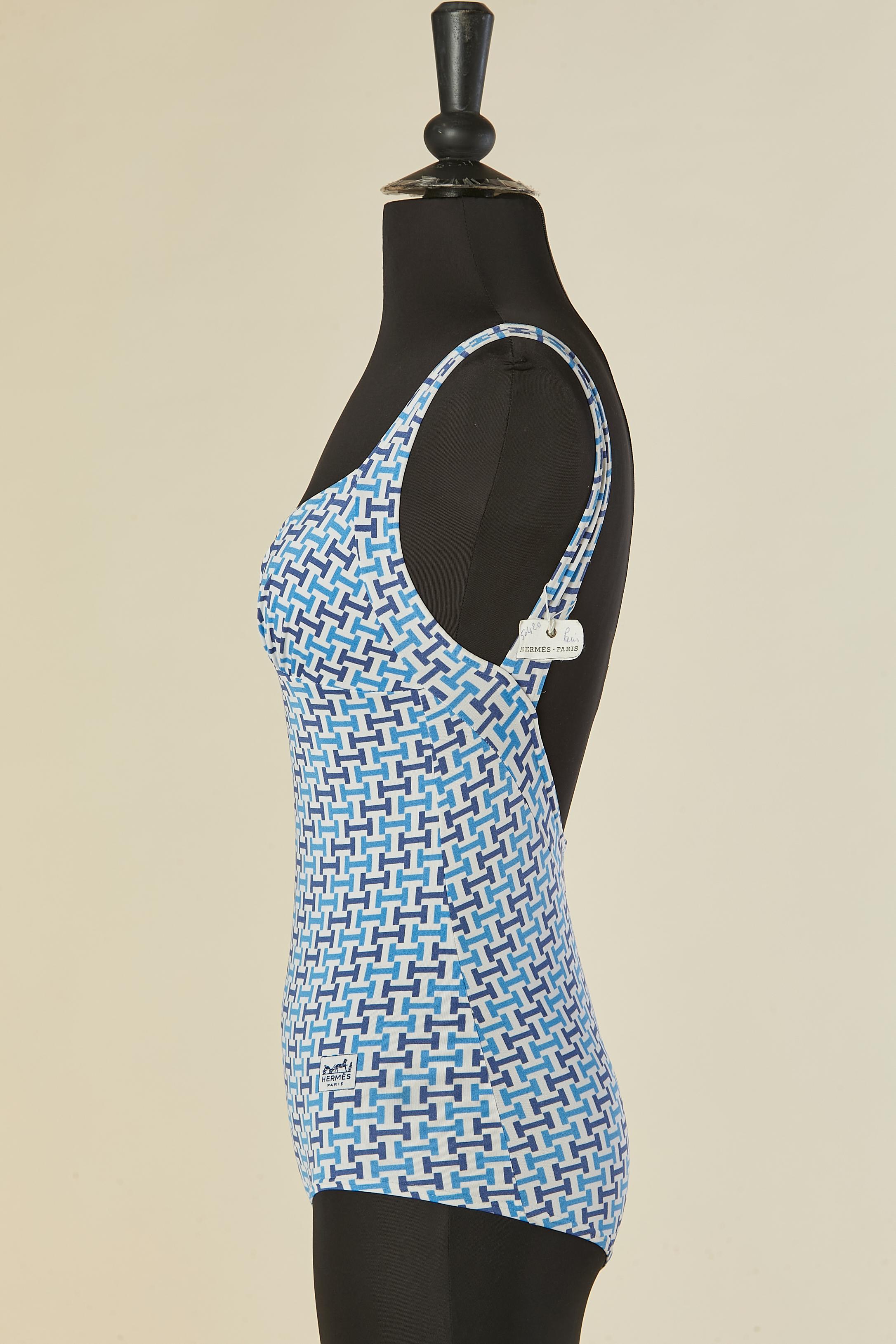 Maillot de bain une pièce imprimé et dos nu HERM�ÈS Excellent état - En vente à Saint-Ouen-Sur-Seine, FR
