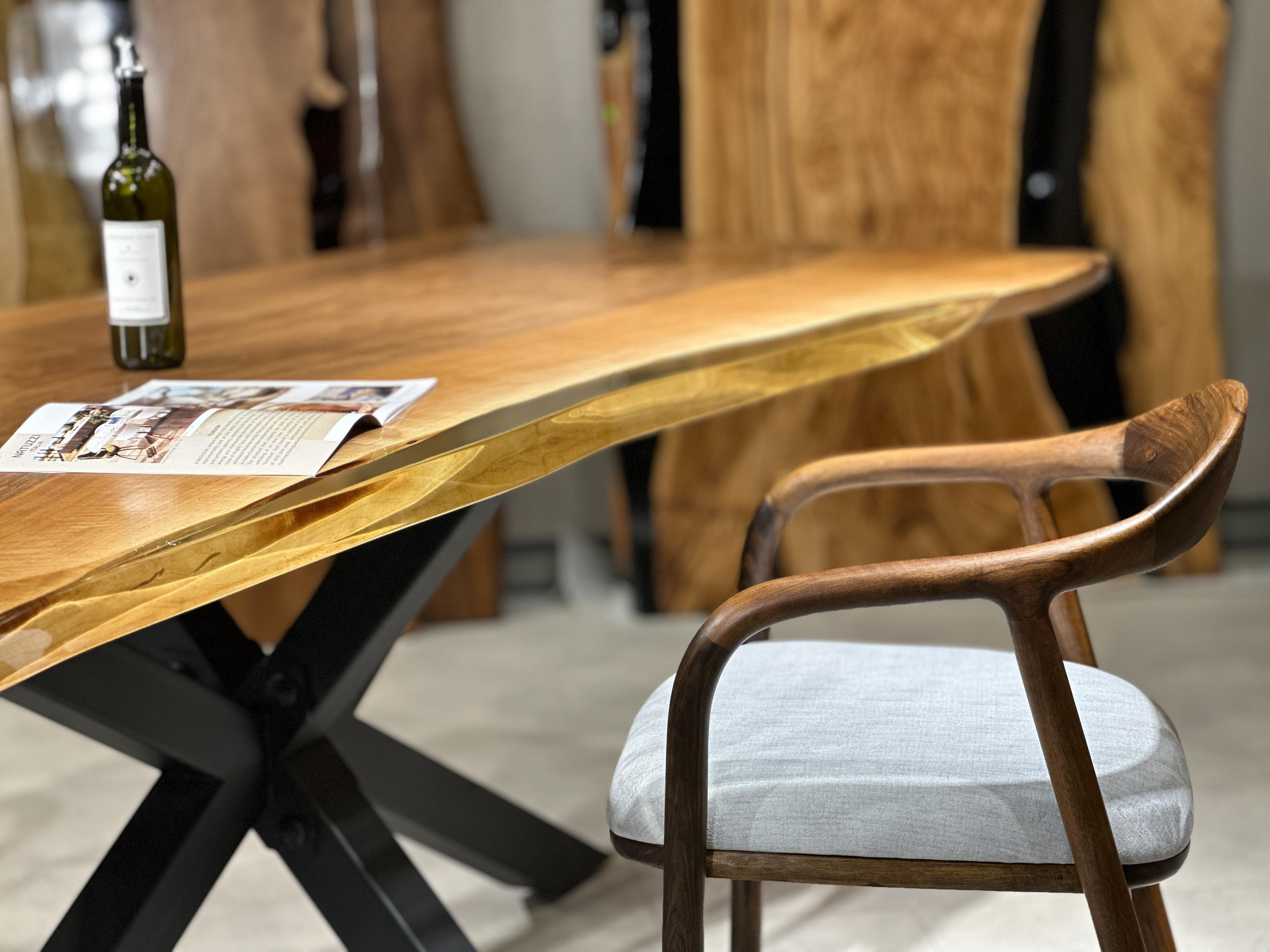 one piece wood dining table