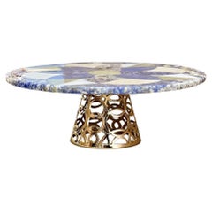 One plate Marble Inlay Cakestand by Euromarmi Store