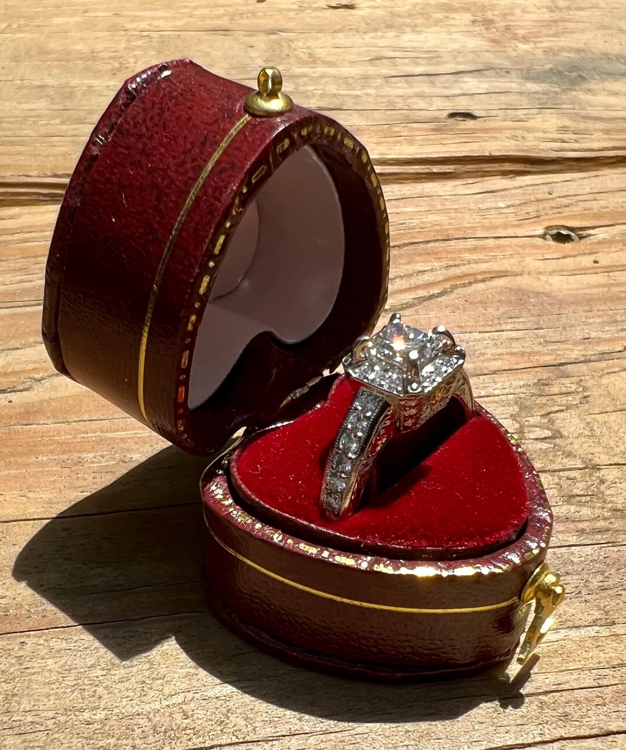 Contemporary Michael Beaudry Platinum and Gold Diamond Engagement Ring