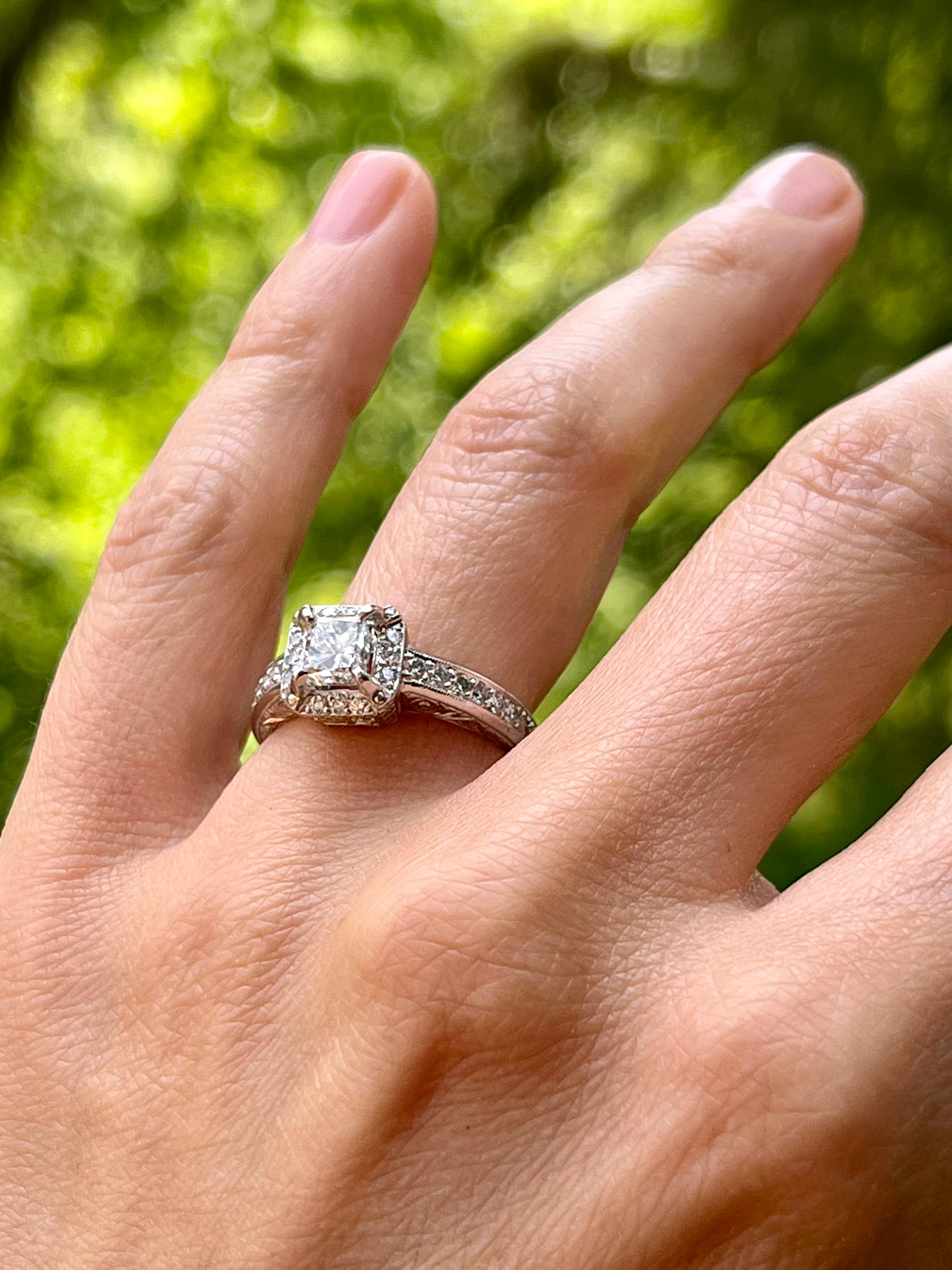 Women's or Men's Michael Beaudry Platinum and Gold Diamond Engagement Ring